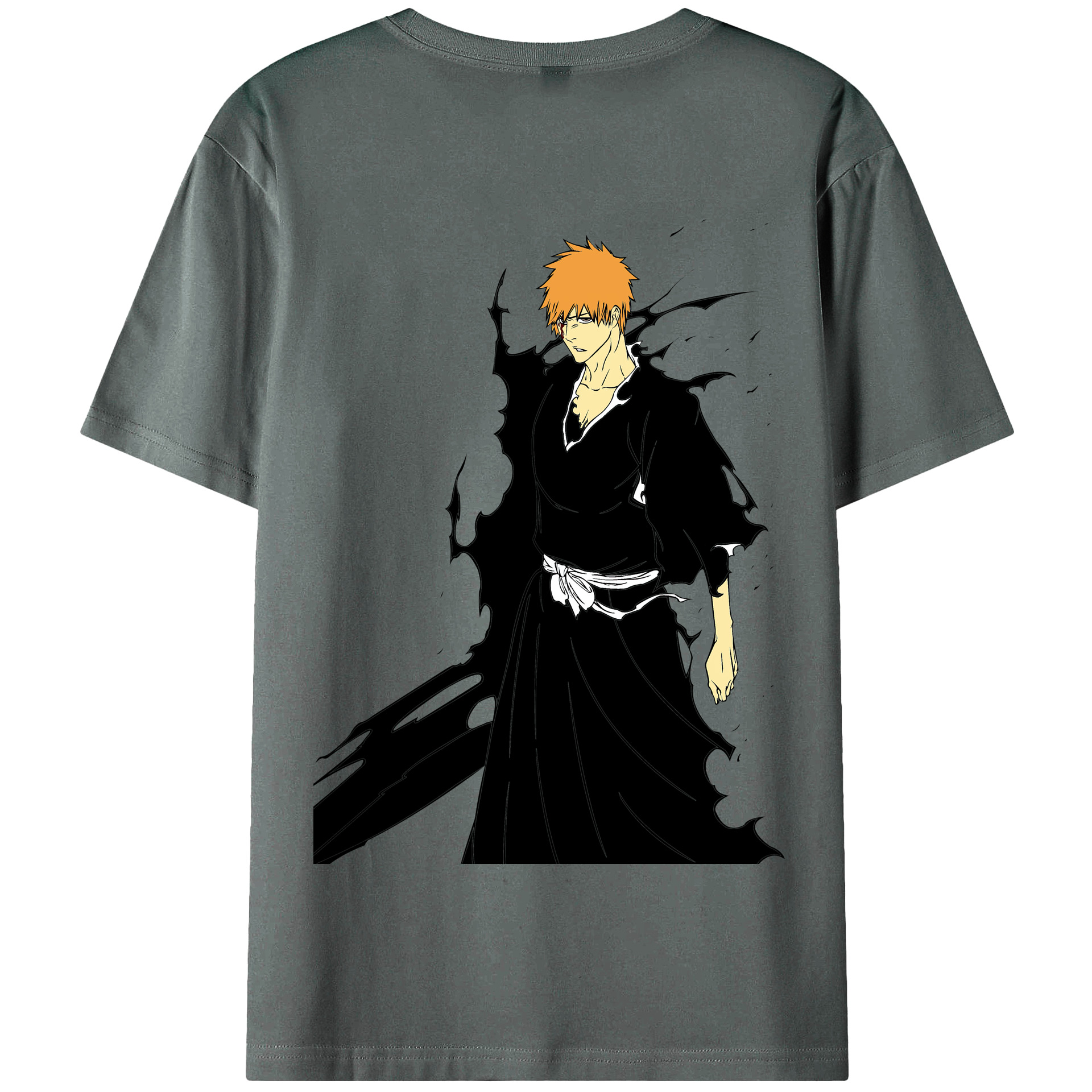 （画像用） ブリーチ 黒崎一護（くろさき いちご）BLEACH Kurosaki Ichigo 綿100％半袖Tシャツ（背面プリント）